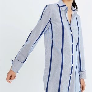 MADEWELL Striped Button-Down Tunic Shirt